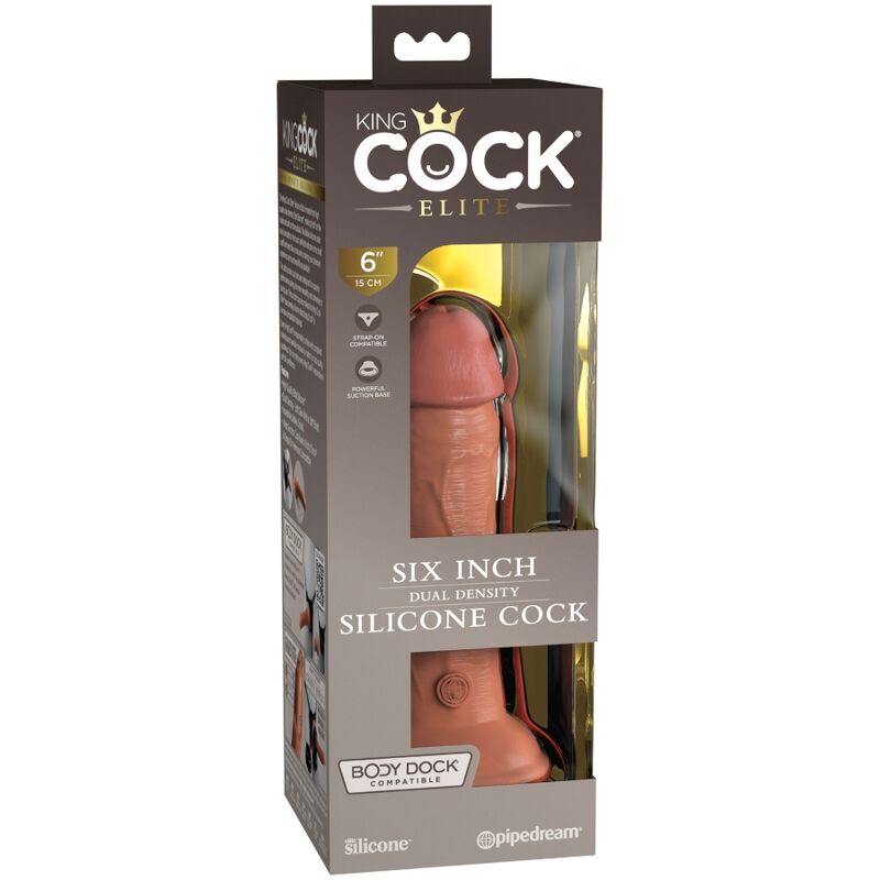 KING COCK - ELITE REALISTA SILICONE DILDO 15,2 CM CARAMELO