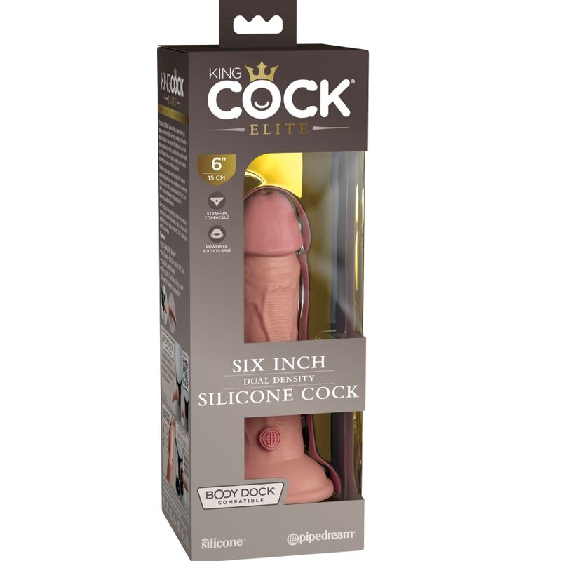 KING COCK - DILDO DE SILICONE REALISTA ELITE 15,2 CM