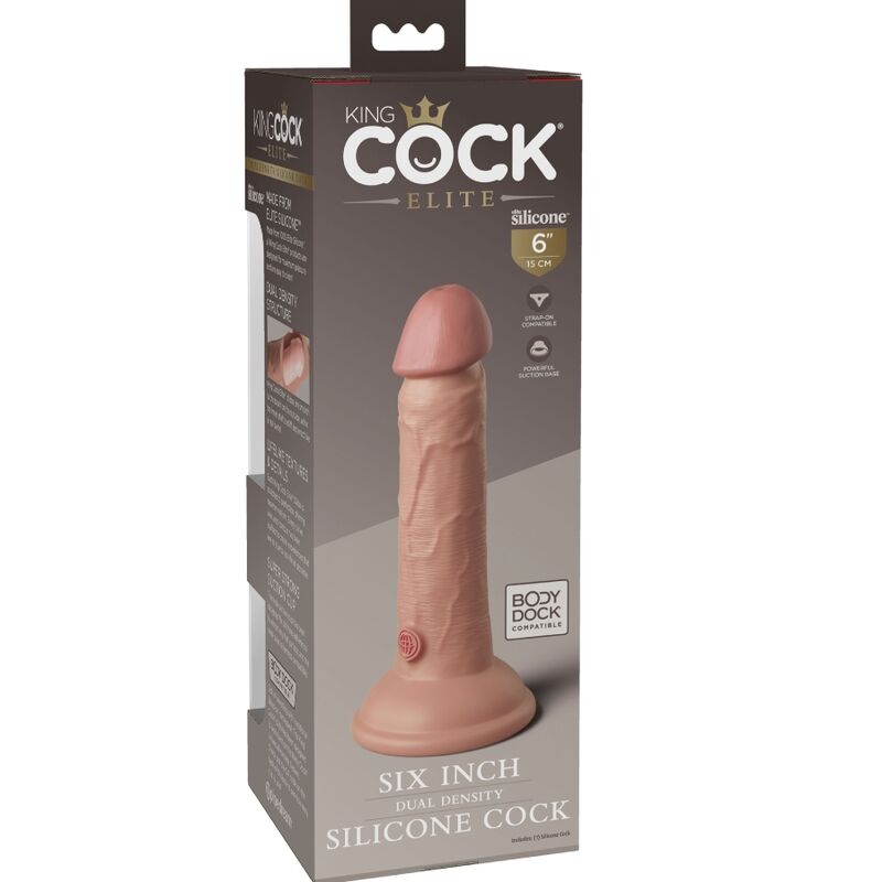 KING COCK - DILDO DE SILICONE REALISTA ELITE 15,2 CM
