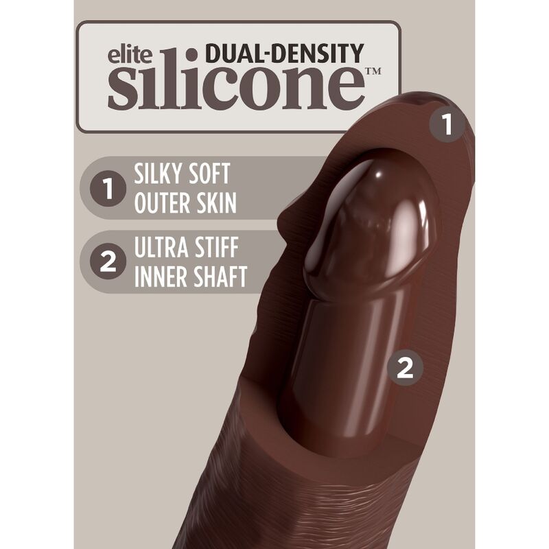 KING COCK - ELITE REALISTA SILICONE DILDO 20,3 CM MARROM
