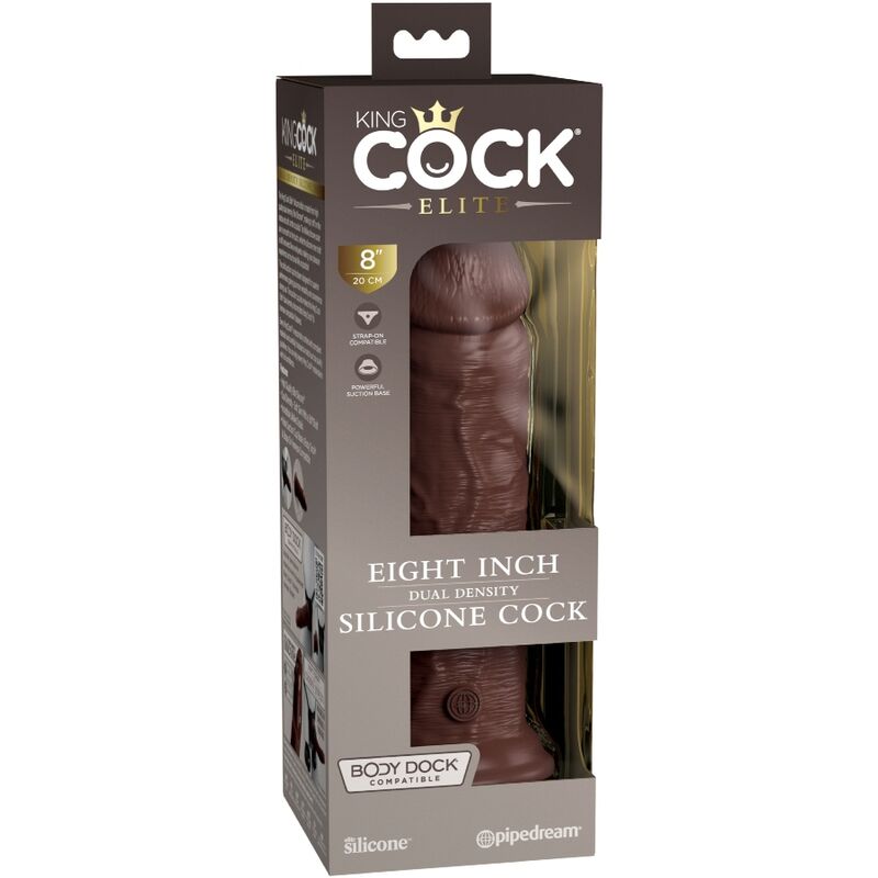 KING COCK - ELITE REALISTA SILICONE DILDO 20,3 CM MARROM