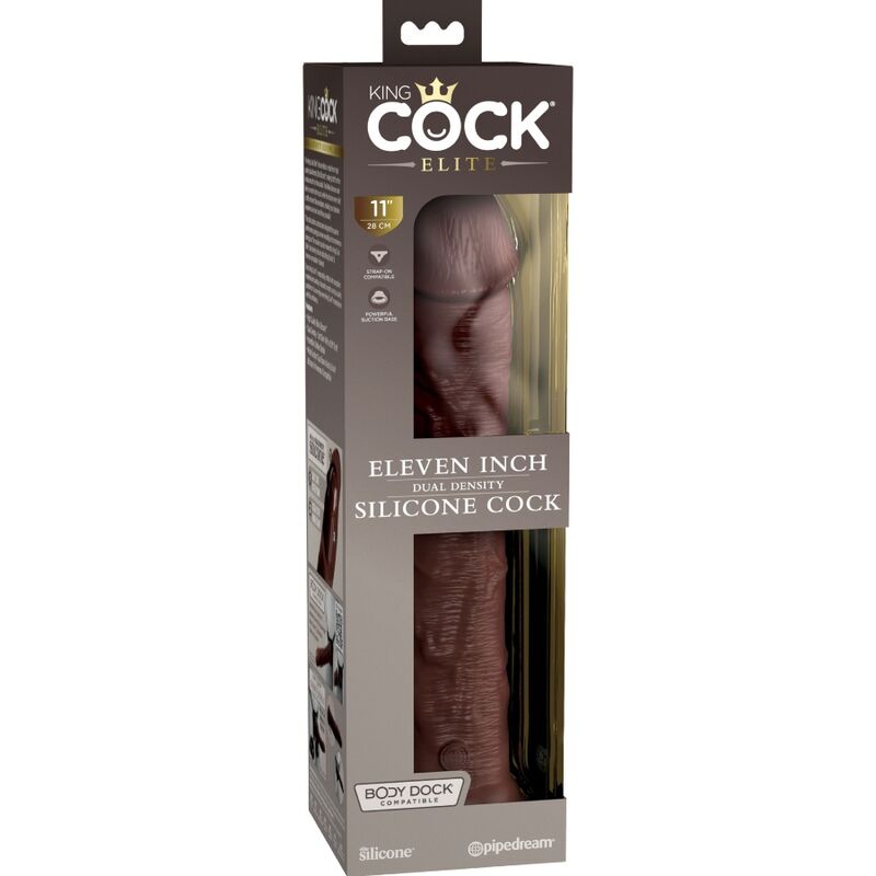 KING COCK - ELITE REALISTA SILICONE DILDO 28 CM MARROM