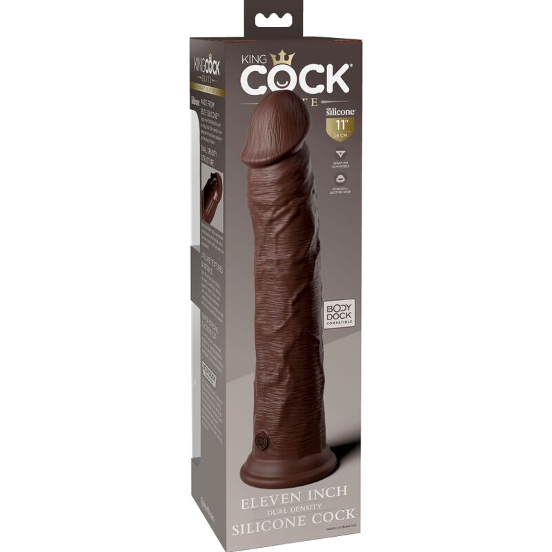 KING COCK - ELITE REALISTA SILICONE DILDO 28 CM MARROM
