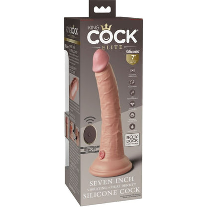 KING COCK - VIBRADOR DILDO REALISTA ELITE E CONTROLE REMOTO DE SILICONE 17,8 CM