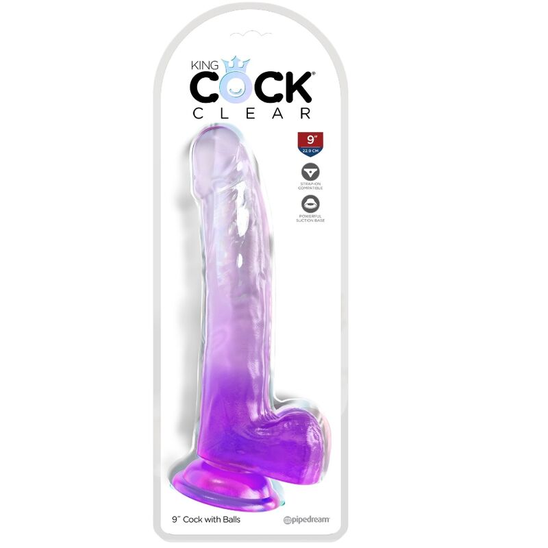 KING COCK - DILDO MIT HODEN 20,3 CM LILA