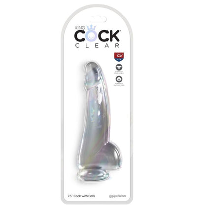 KING COCK - KLARER DILDO MIT HODEN 15,2 CM TRANSPARENT