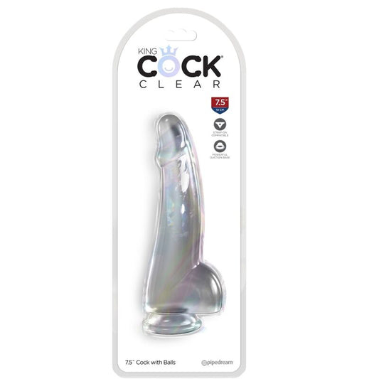 KING COCK - KLARER DILDO MIT HODEN 15,2 CM TRANSPARENT