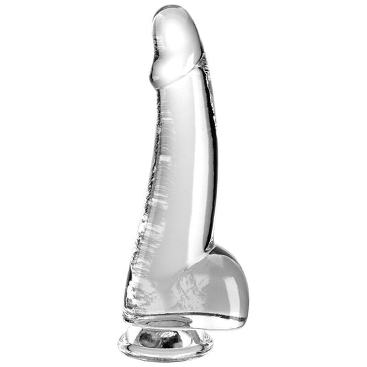 KING COCK - DILDO TRANSPARENTE COM TESTÍCULOS 15,2 CM TRANSPARENTE