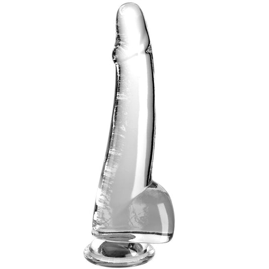 KING COCK - DILDO TRANSPARENTE COM TESTÍCULOS 19 CM TRANSPARENTE