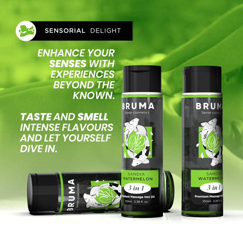 BRUMA - ÓLEO QUENTE DE MASSAGEM PREMIUM MELANCIA 3 EM 1 - 100 ML