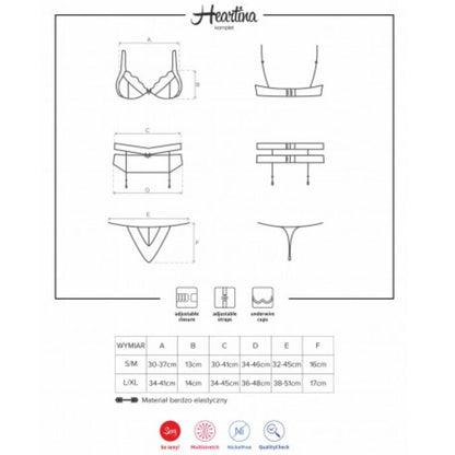 OBSESSIVE - CONJUNTO HEARTINE TRÊS PEÇAS S/M