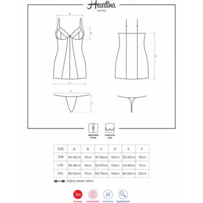 OBSESSIVE - HEARTINE CHEMISE E TANGA PRETA S/M