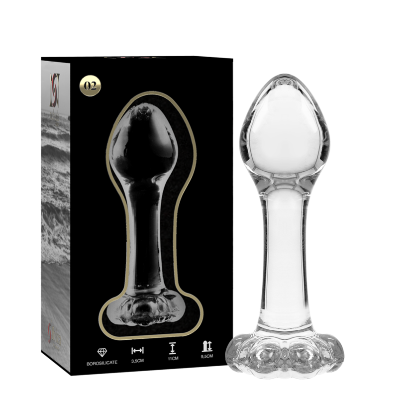 SÉRIE NEBULA DA IBIZA - MODELO 2 PLUG ANAL VIDRO BOROSILICADO TRANSPARENTE 11 CM -O- 3,5 CM