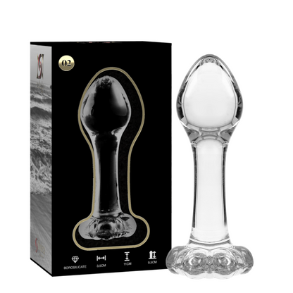 SÉRIE NEBULA DA IBIZA - MODELO 2 PLUG ANAL VIDRO BOROSILICADO TRANSPARENTE 11 CM -O- 3,5 CM