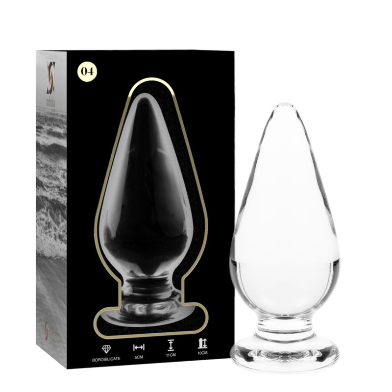 SÉRIE NEBULA DA IBIZA - MODELO 4 PLUG ANAL VIDRO BOROSILICADO TRANSPARENTE 11 CM -O- 5 CM