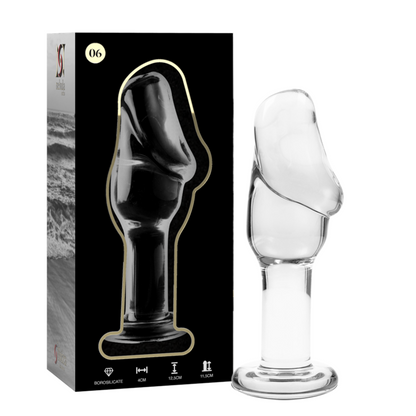 SÉRIE NEBULA DA IBIZA - MODELO 6 PLUG ANAL VIDRO BOROSILICADO TRANSPARENTE 12,5 CM -O- 4 CM
