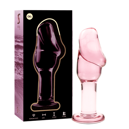 SÉRIE NEBULA DA IBIZA - MODELO 6 PLUG ANAL VIDRO BOROSILICADO TRANSPARENTE 12,5 CM -O- 4 CM