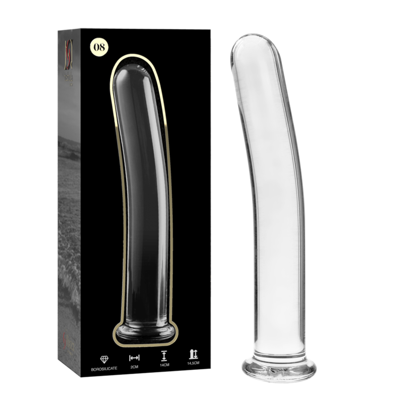 SÉRIE NEBULA DA IBIZA - MODELO 8 DILDO VIDRO BOROSILICADO TRANSPARENTE 14,5 CM -O- 2 CM