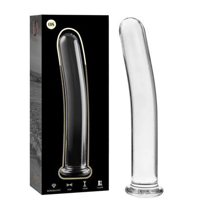 SÉRIE NEBULA DA IBIZA - MODELO 8 DILDO VIDRO BOROSILICADO TRANSPARENTE 14,5 CM -O- 2 CM