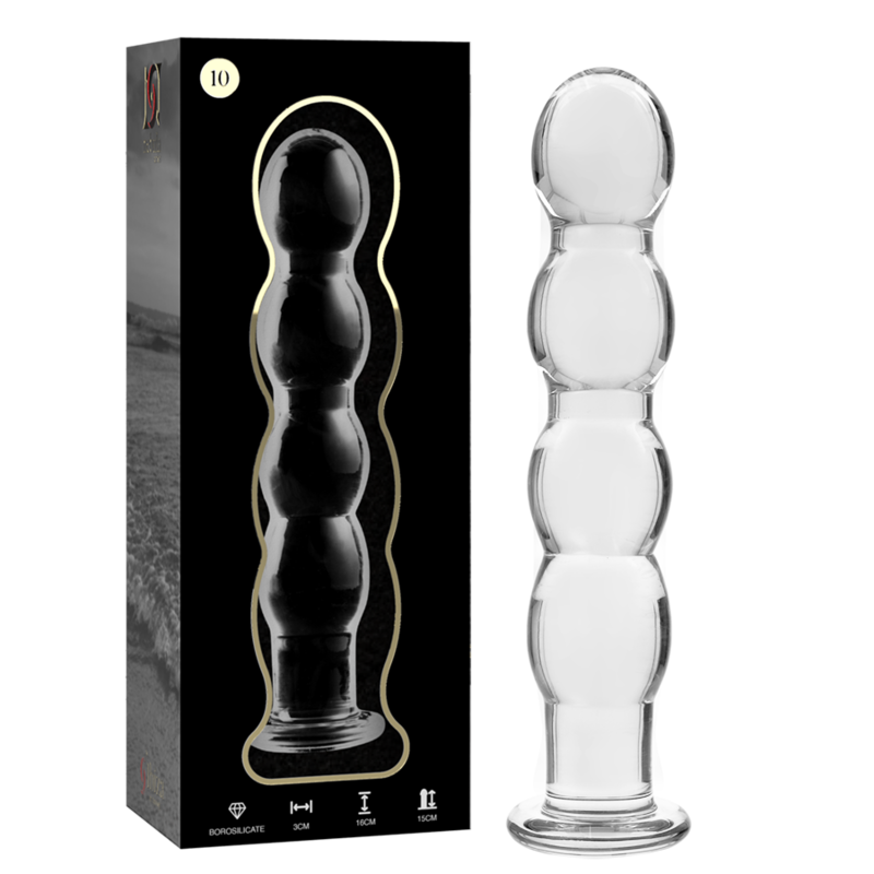 SÉRIE NEBULA DA IBIZA - MODELO 10 DILDO VIDRO BOROSILICADO TRANSPARENTE 16,5 CM -O- 3,5 CM