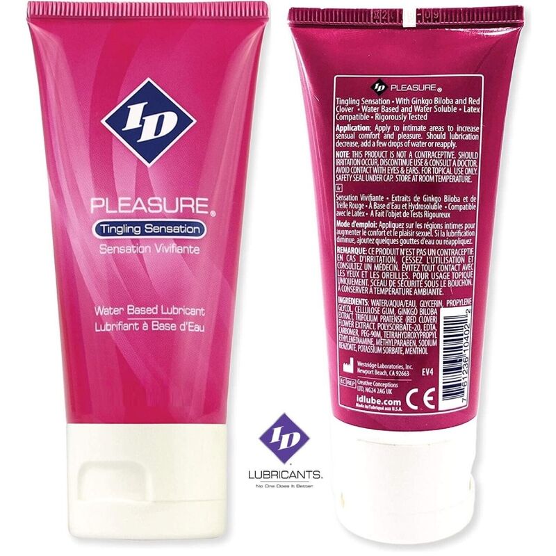 ID PLEASURE - LUBRIFICANTE À BASE DE ÁGUA TINGING SENSATION TUBO DE VIAGEM 60 ML