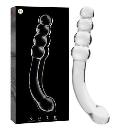 NEBULA SERIE VON IBIZA - MODELL 14 DILDO BOROSILIKATGLAS KLAR 18,5 CM -O- 3 CM