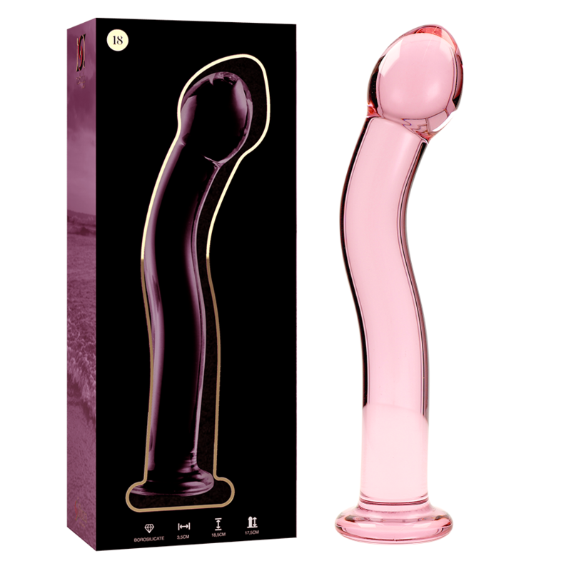 SÉRIE NEBULA DA IBIZA - MODELO 18 DILDO VIDRO BOROSILICADO TRANSPARENTE 18,5 CM -O- 3,5 CM