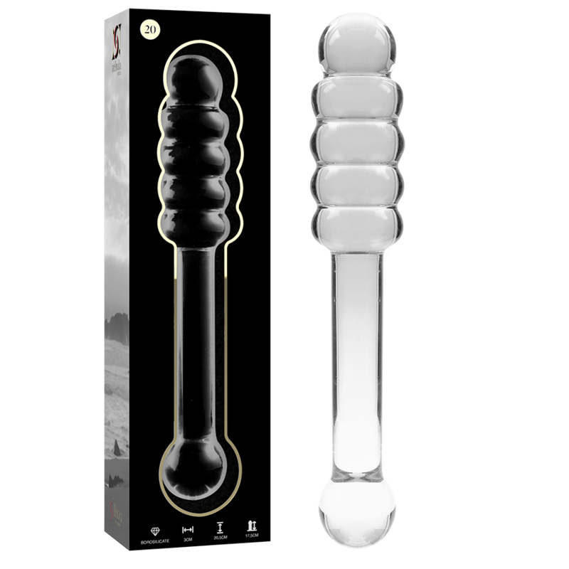 SÉRIE NEBULA DA IBIZA - MODELO 20 DILDO VIDRO BOROSILICADO TRANSPARENTE 20,5 CM -O- 3 CM