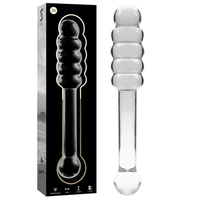 SÉRIE NEBULA DA IBIZA - MODELO 20 DILDO VIDRO BOROSILICADO TRANSPARENTE 20,5 CM -O- 3 CM
