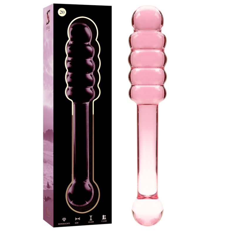 SÉRIE NEBULA DA IBIZA - MODELO 20 DILDO VIDRO BOROSILICADO TRANSPARENTE 20,5 CM -O- 3 CM