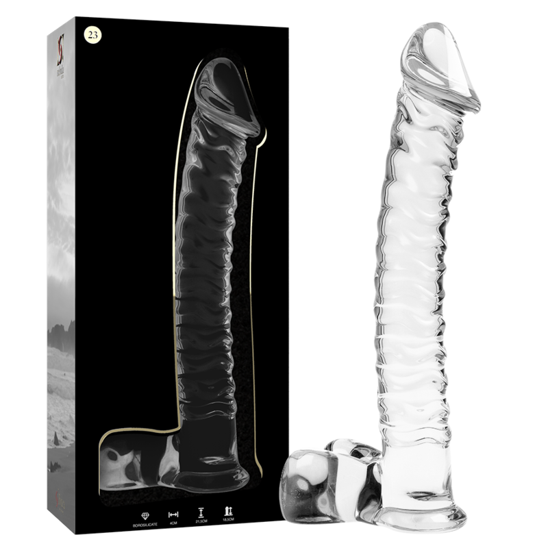 SÉRIE NEBULA DA IBIZA - MODELO 23 DILDO VIDRO BOROSILICADO TRANSPARENTE 21,5 CM -O- 4 CM
