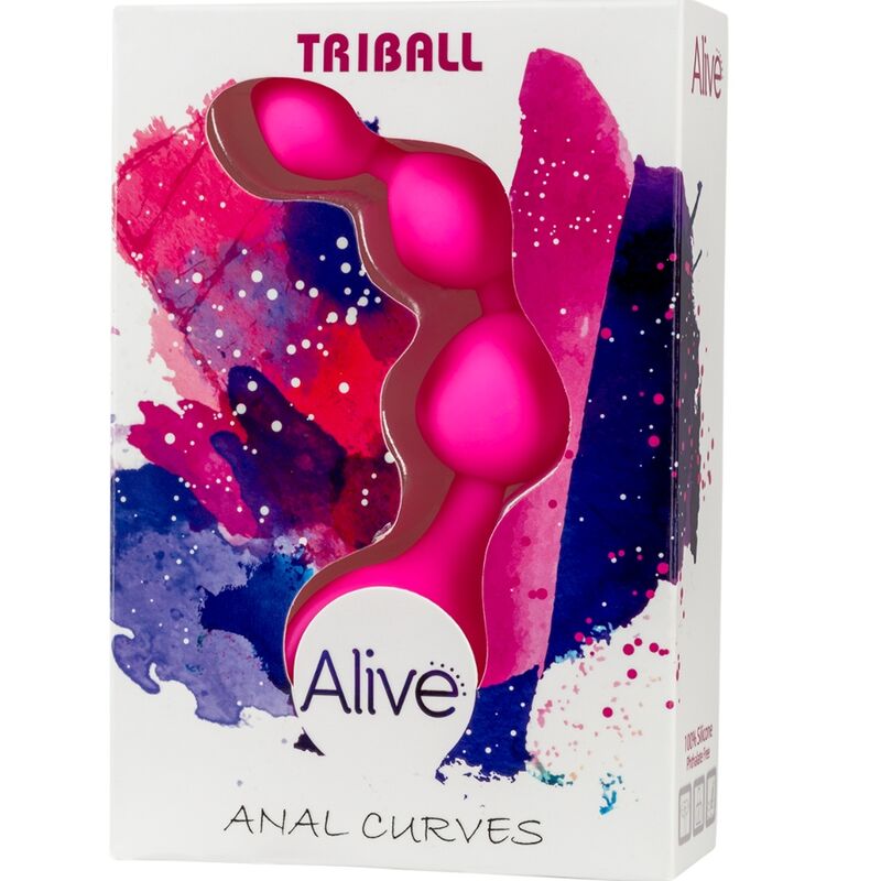 ALIVE - BOLAS ANAIS DE SILICONE ROSA TRIBALL 15 CM