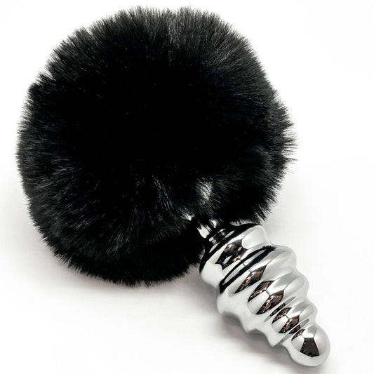 ALIVE - ANAL PLEASURE PLUG SPIRAL METALL FLUFFY SCHWARZ GRÖSSE L