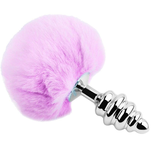 ALIVE - ANAL PLEASURE PLUG SPIRAL METALL FLUFFY VIOLETT GRÖSSE M