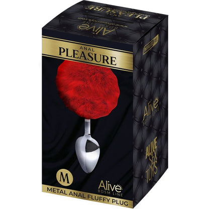 ALIVE - ANAL PLEASURE PLUG GLATTES METALL FLUFFY ROT GRÖSSE M