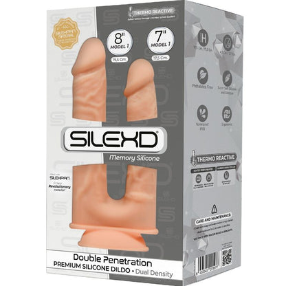 SILEXD - MODELO 1 PÊNIS REALISTA DUPLA PENETRACION PREMIUM SILEXPAN SILICONE 17,5 / 19,5 CM