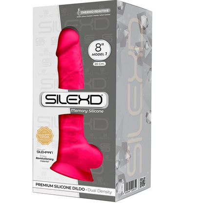 SILEXD - MODELO 1 PÊNIS REALISTA PREMIUM SILEXPAN SILICONE FÚCSIA 20 CM