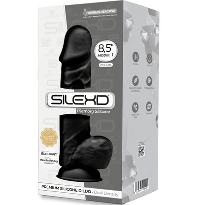SILEXD - MODELO 1 PÊNIS REALISTA PREMIUM SILEXPAN SILICONE PRETO 21,5 CM