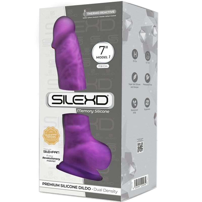 SILEXD - MODELO 1 PÊNIS REALISTA PREMIUM SILEXPAN SILICONE VIOLETA 17,5 CM