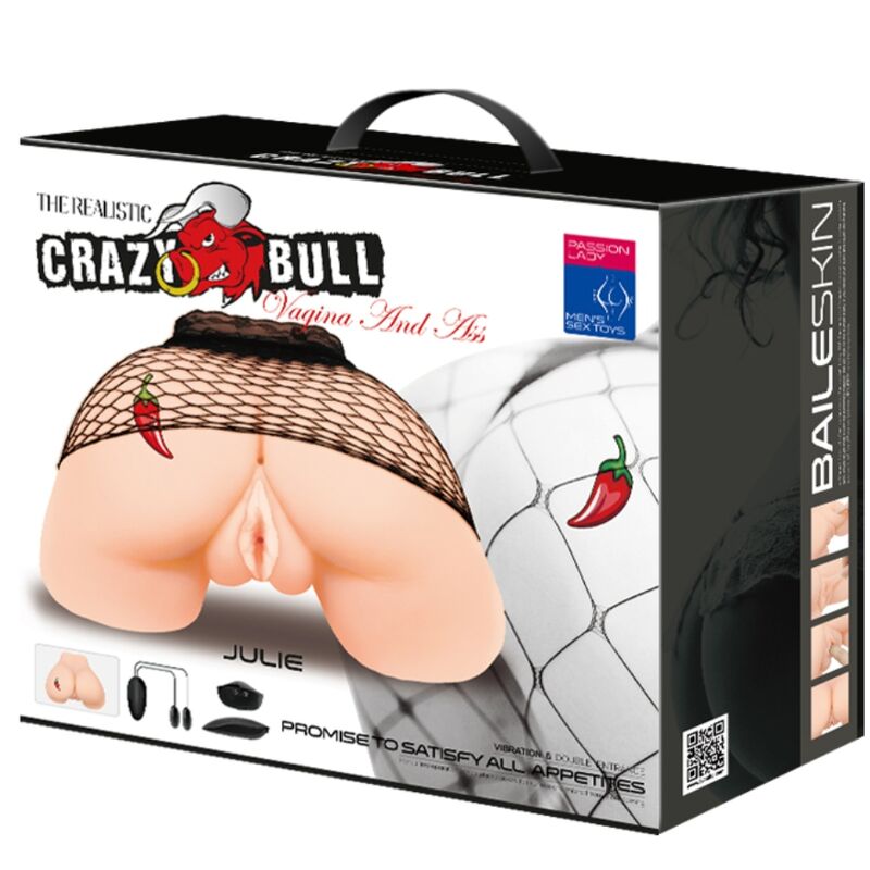 CRAZY BULL - VAGINA E ÂNUS COM MALHA REALISTA COM VIBRAÇÃO