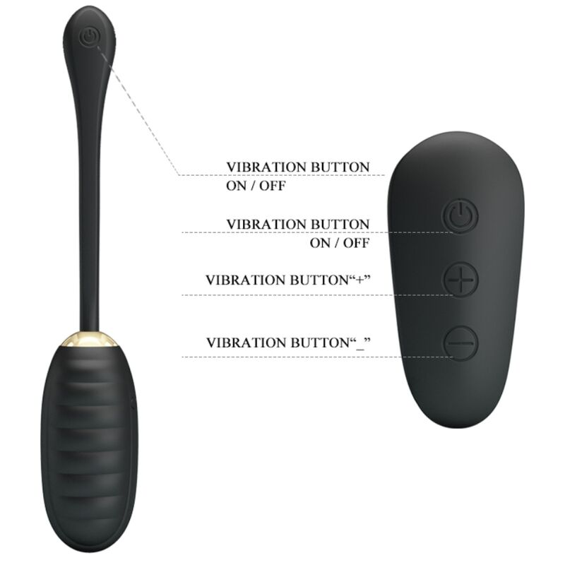 PRETTY LOVE - DOREEN LUXURY RECHARGEABLE VIBRATING EGG BLACK