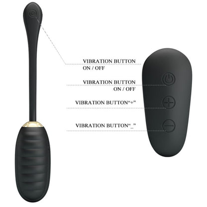 PRETTY LOVE - DOREEN LUXURY RECHARGEABLE VIBRATING EGG BLACK