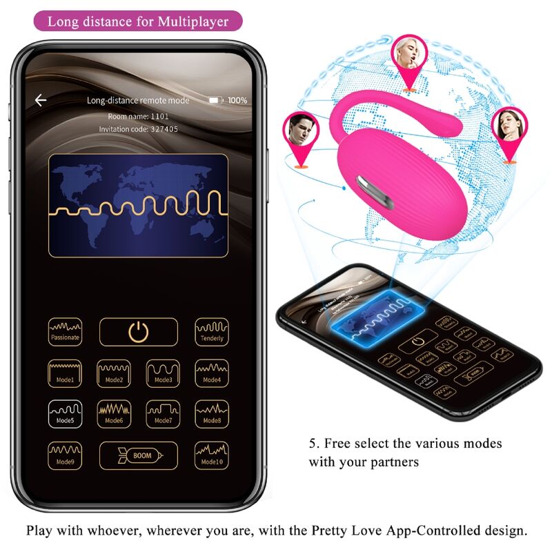 PRETTY LOVE - DOREEN RECHARGEABLE VIBRATING EGG MAGENTA
