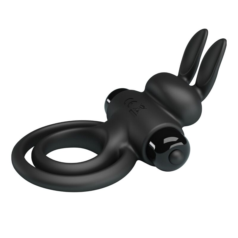 PRETTY LOVE - ANEL DE COELHO VIBRADOR III PARA PÊNIS PRETO