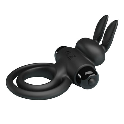 PRETTY LOVE - ANEL DE COELHO VIBRADOR III PARA PÊNIS PRETO