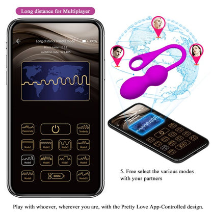 PRETTY LOVE - BOLAS VIBRATÓRIAS RECARREGÁVEIS ELVIRA ROXAS