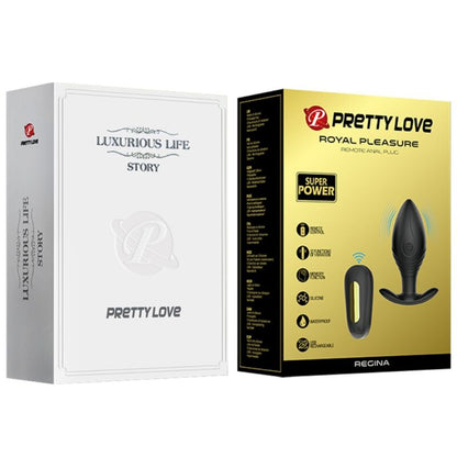 PRETTY LOVE - REGINA ANAL PLUG VIBRADOR RECARREGÁVEL PRETO