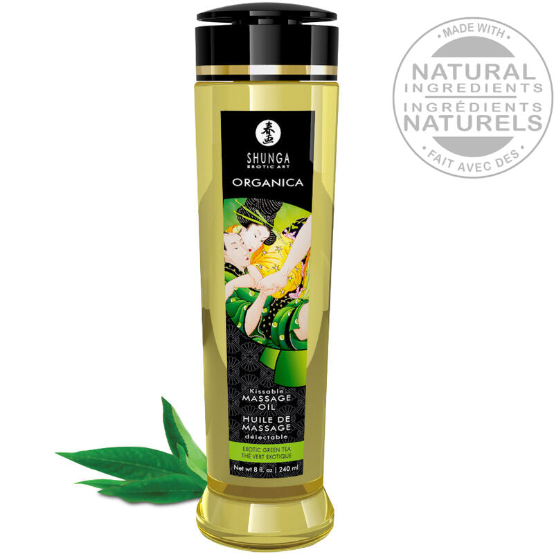 SHUNGA - ÓLEO DE MASSAGEM ORGÂNICO CHÁ VERDE 240 ML