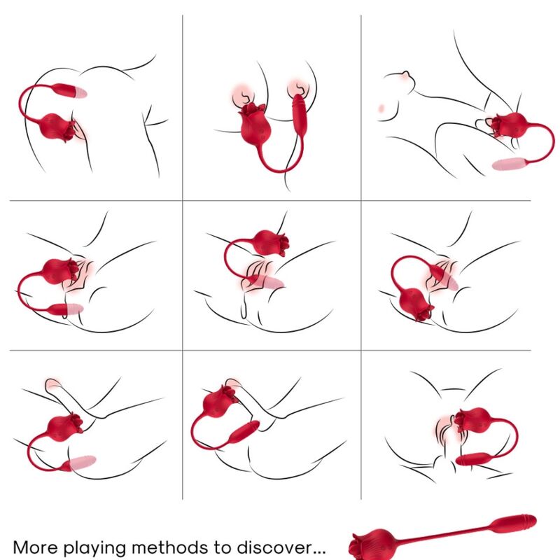 ARMONY - ROSELIP LICKING VIBRADOR CLIT &amp; VIBRADOR VERMELHO