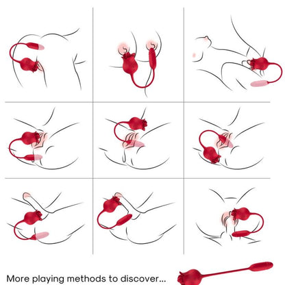 ARMONY - ROSELIP LICKING VIBRADOR CLIT &amp; VIBRADOR VERMELHO